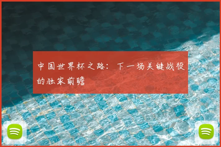 中国世界杯之路:下一场关键战役的独家前瞻